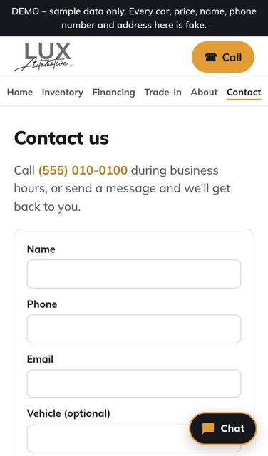 Contact form (phone)