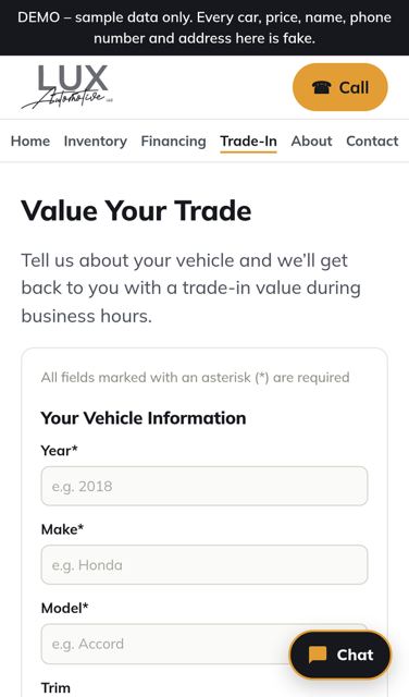 Trade-in form (phone)