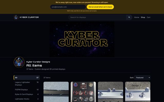 Shop page with categories, search and sorting (desktop)